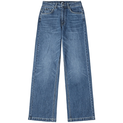 【张凌赫代言】Lee25秋冬新428懒懒裤舒适直脚蓝色女牛仔裤潮流