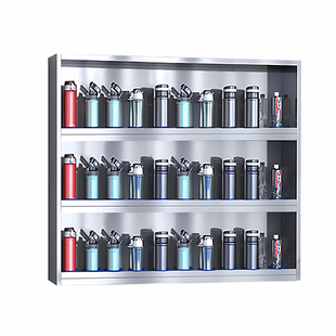 不锈钢水杯架茶杯存放柜多层置物架工厂多层水杯柜多人杯子收纳架