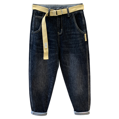 柔软哈伦牛仔裤微宽松弹力小脚