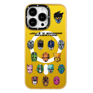 SMTM适用iphone14promax磁吸手机壳苹果13动漫二次元防摔金色JOJO