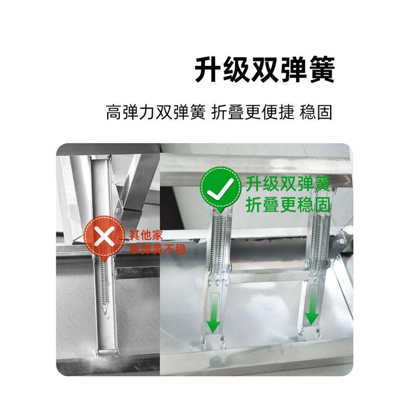 家用长方形便携式简易不锈钢折叠桌户外长条桌子夜市摆摊烧烤餐桌