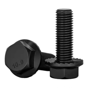 国标10.9级高强度法兰面外六角螺栓带垫防滑螺丝M4M5M6M8M10M12mm