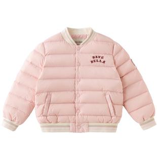 戴维贝拉儿童排骨羽绒服冬装新款男童女童三防棒球轻薄外套童装女