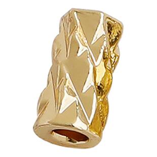 14K包金保色螺纹直管车花套管白银色项链手链隔管DIY饰品材料配件