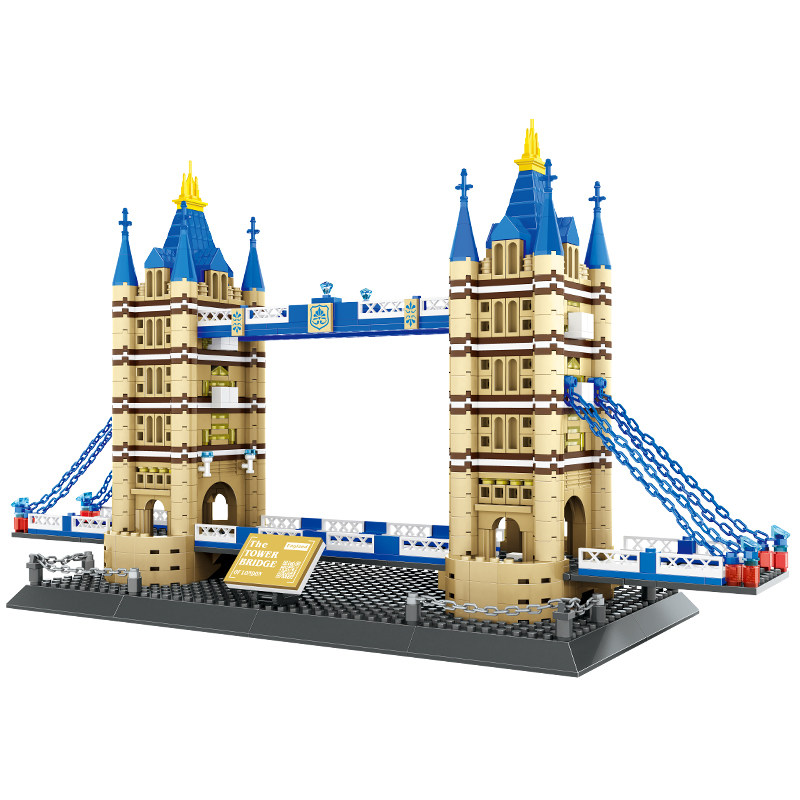 英国伦敦双子塔桥拼装积木