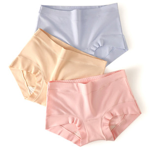 新疆长绒棉女内裤中腰纯棉简约纯色无痕透气抗菌白色小平角裤头