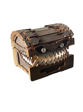 木制怪物宝箱桌面搞怪摆件收纳盒