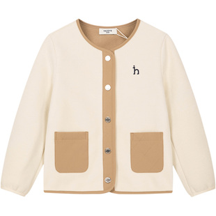 hazzys哈吉斯童装男女童外套2025秋新中大童摇粒绒上衣