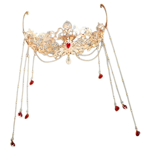 叹春秋 汉服发冠流苏战国袍发饰头冠琉璃锆石古风新中式头饰原创