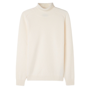 FALCONERI男士休闲长袖毛衣原色新年山羊绒运动高领衫毛衣UML428B