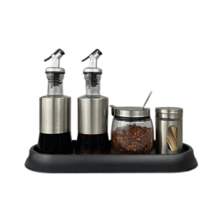 玻璃调味瓶罐套装餐厅酱油瓶醋壶辣椒油罐商用组合餐饮食堂调料盒