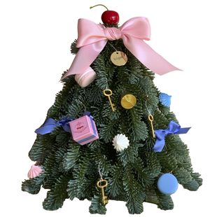 bigm高定布达佩斯仿真诺贝松圣诞节树花环袜节日礼物新年家居摆件