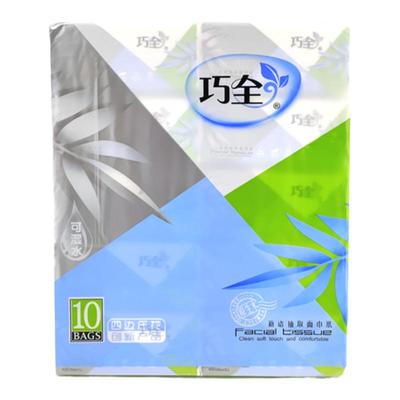 巧全原生木浆4层100抽压花抽纸