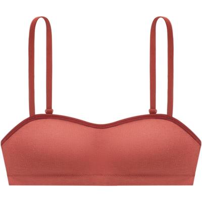 复古撞色半杯文胸穿出精致小胸