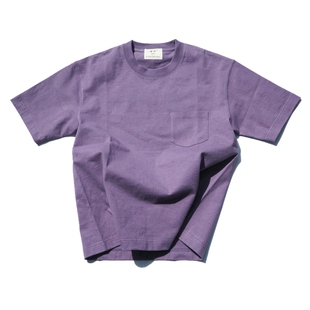 过载商店重磅OVERSIZE紫色纯棉短袖T宽松廓形落肩口袋男女 88