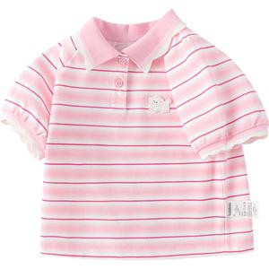 巴拉巴拉女童polo衫小童宝宝短袖t恤夏装新款童装儿童条纹上衣孩
