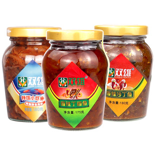 双雄海鲜组合装 拌饭虾酱 香辣沙丁鱼丁香鱼配粥鱼干下酒小菜