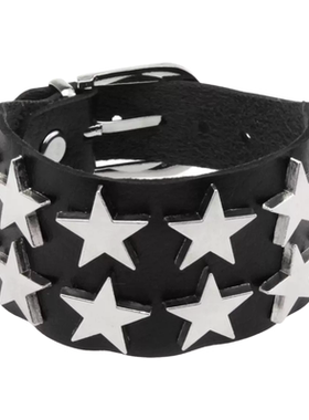 欧美摇滚朋克双排星星铆钉手环