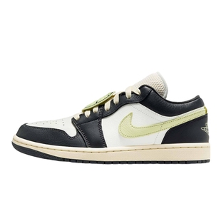 耐克女鞋AJ1板鞋低帮黑白柠檬黄配色运动鞋复古篮球鞋HQ3009-003