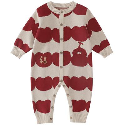 巴厘小猪宝宝秋冬连体衣纯棉针织