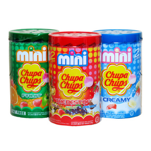 泰国进口零食Chupa Chups珍宝珠迷你棒棒糖 可乐奶油水果味50支
