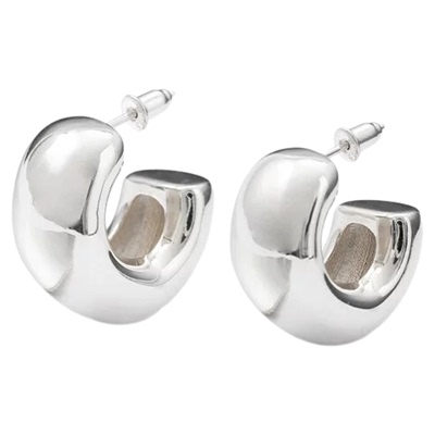 爆款C型宽面耳环女S925银针耳钉