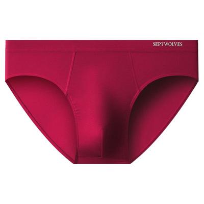 七匹狼男士内裤三角裤莫代尔红色
