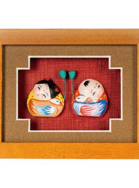 惠山泥人新婚相框小泥塑摆件送礼