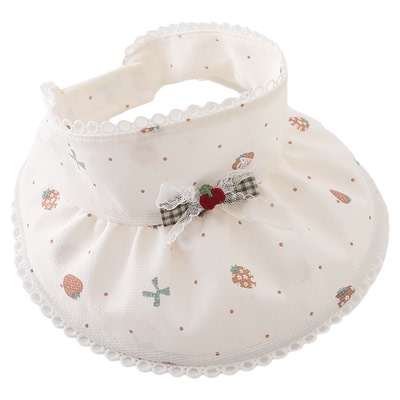 女宝宝遮阳帽子夏季薄款防晒大帽檐空顶帽婴幼儿小月龄鸭舌太阳帽