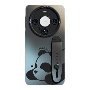 适用华为mate70pro手机壳mate60保护套新款mt的30外壳por系列50新品pro+后pr0女40液态硅胶腕带支架趴趴熊猫