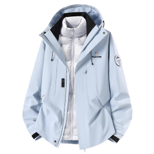 啄木鸟羽绒服男冲锋衣三合一冬季外套女户外休闲防风防水登山服