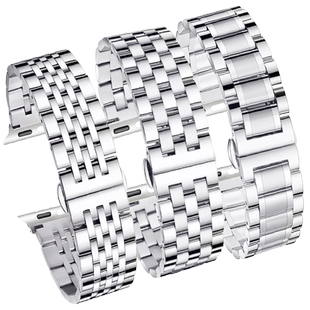 适用iwatch10手表applewatch10表带链式不锈钢带se苹果手表表带10代8/9新款男女49mm45/46/42金属运动s9ultra