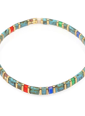 轻奢设计百搭叠戴tila彩虹小手链