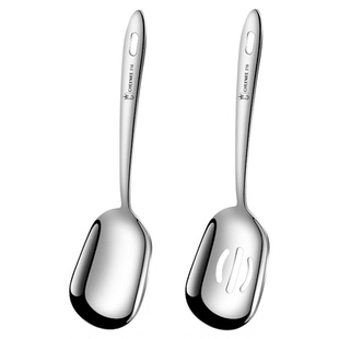 316不锈钢公用勺子大头分菜勺大号酒店餐厅大公勺食堂分餐勺漏勺