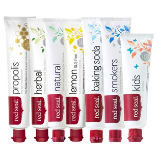【自营】红印去黄去口臭小苏打速效洗白清新口气防蛀蜂胶牙膏