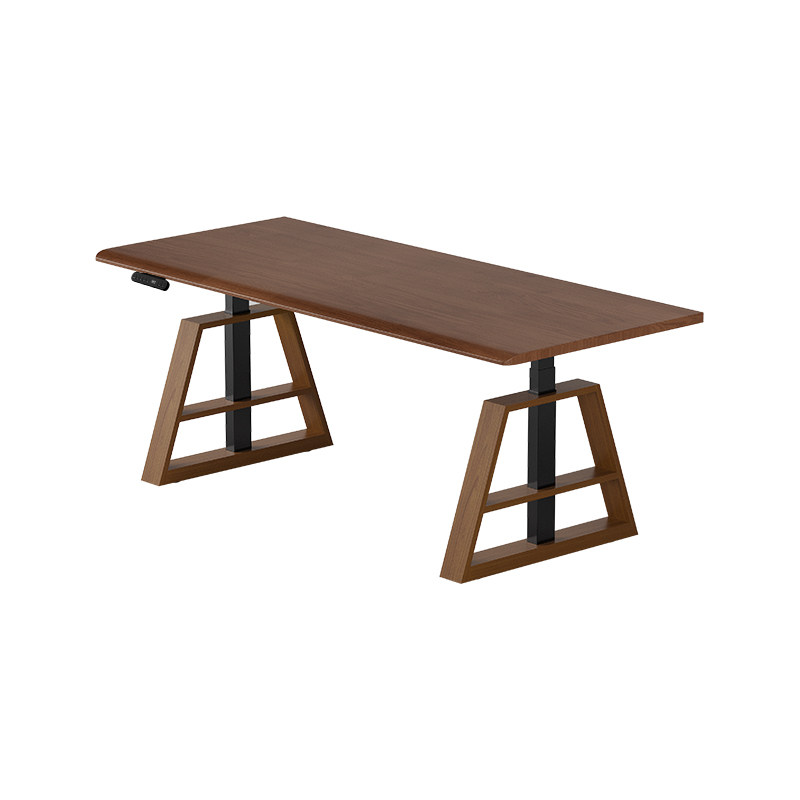 智芯 李仁同款实木电动升降桌电脑桌智能可升降书桌双人桌子KU3