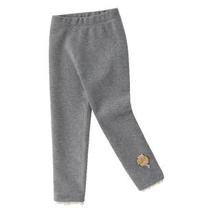 英博伦24年新款儿童保暖裤女孩子加绒棉毛裤女童加厚秋冬款打底裤