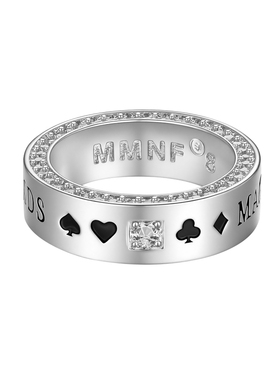 MMNF黑红梅方满钻镶钻戒指