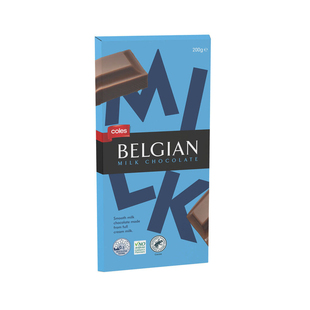 澳洲coles BELGIAN Block牛奶巧克力Finest Belgian可可黑巧排块