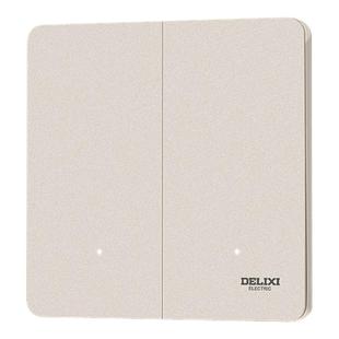 德力西智能开关控制面板无线凌动双控已接入米家APP超薄290砂砾白