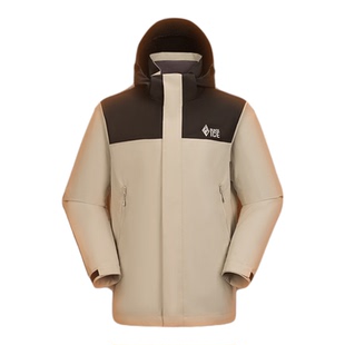 黑冰户外冲锋外套男款700蓬鸭绒三合一套装防风防水登山服8911