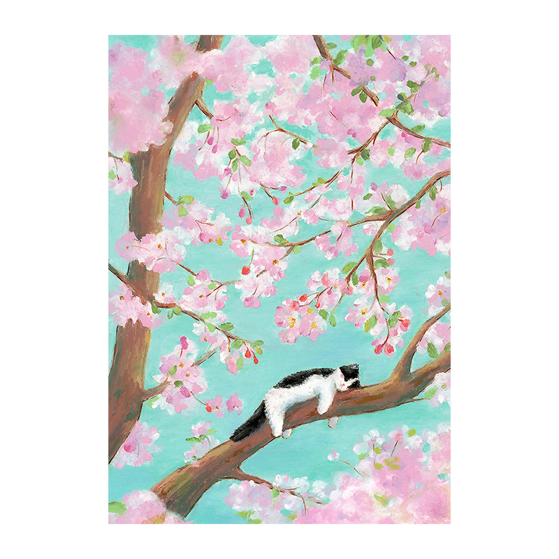 小葵姐-海棠春睡 治愈简约客厅书房卧室装饰画全屋装饰挂画带装裱