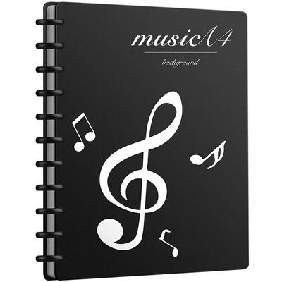 谱夹黑色乐谱夹A4琴谱夹活页钢琴专用夹子乐谱收纳册资料册文件夹不反光可改谱可修改透明插页音乐唱歌谱曲谱