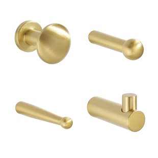 铜挂钩入户门鞋柜黄铜单个挂衣钩玄关柜帽钩厨房墙壁打孔金色挂钩