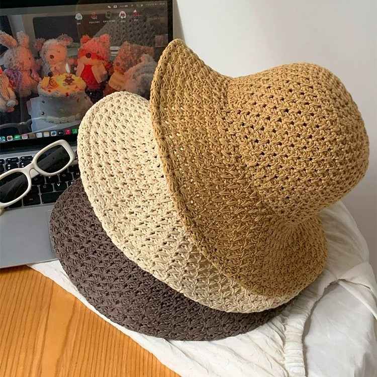『高品质』镂空渔夫帽子女2025遮阳帽出游防晒夏季度假太阳帽新款