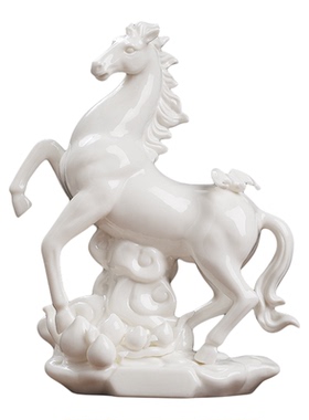 新中式陶瓷马摆件客厅装饰品礼物