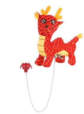 棉麻趴趴公仔别针龙年玩偶胸针