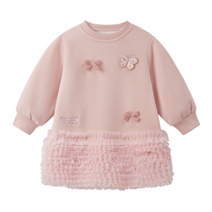 [7A抗菌]女童连衣裙秋季宝宝卫衣蓬蓬纱裙小女孩秋装儿童公主裙子