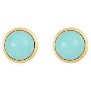 【紫罗兰正版】微衍耳钉S925纯银镶嵌绿松石耳饰气质中国风耳环