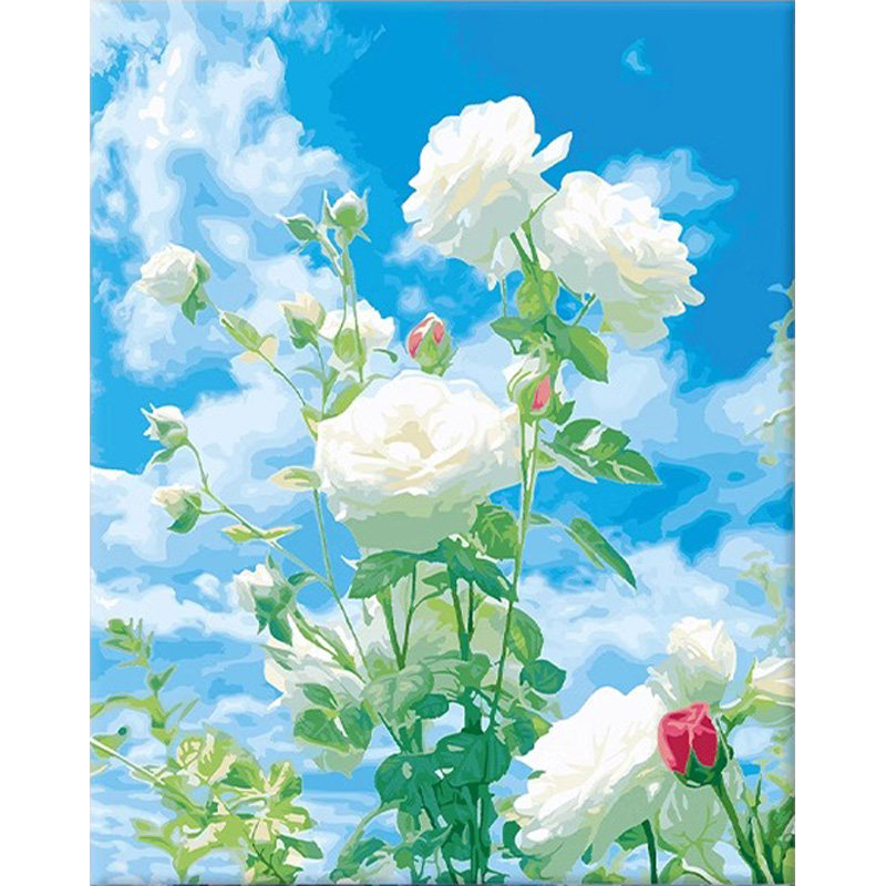 diy数字油画玫瑰花客厅餐厅卧室